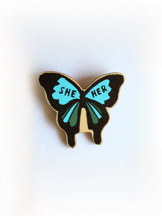 Ulysses Butterfly Pronoun Pin