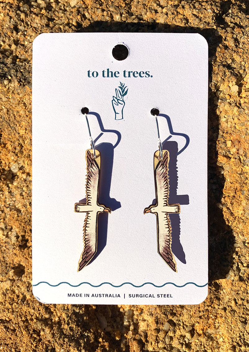 Handmade Flying Albatross earrings, ocean bird jewellery