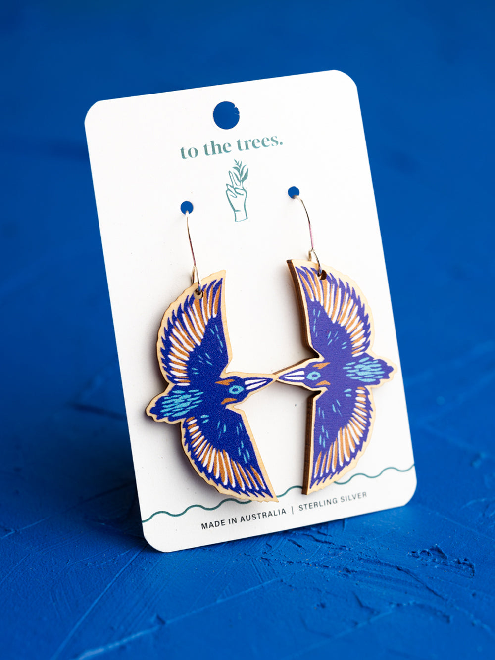 Flying Azure Kingfisher Earrings