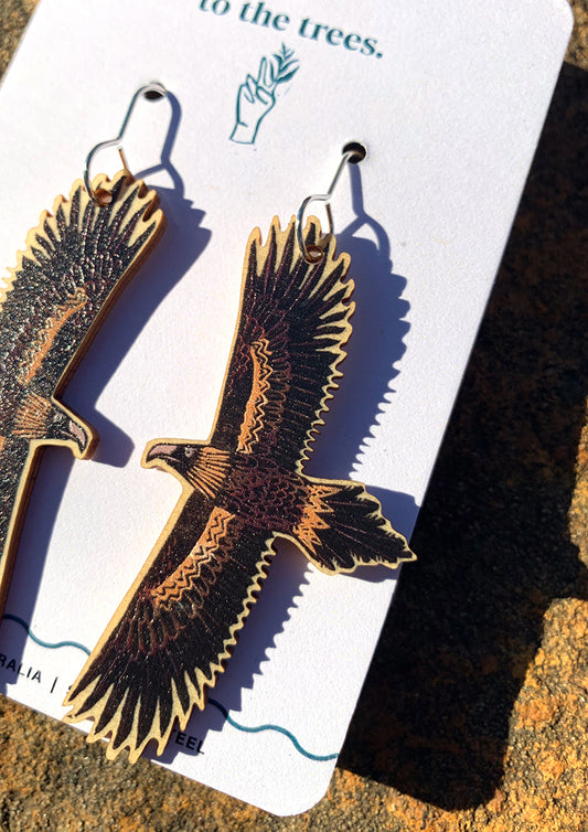 Flying Wedgetail Eagle Earrings