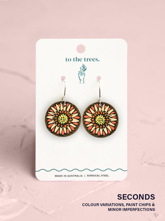 Strawflower Blossom Earrings (seconds)