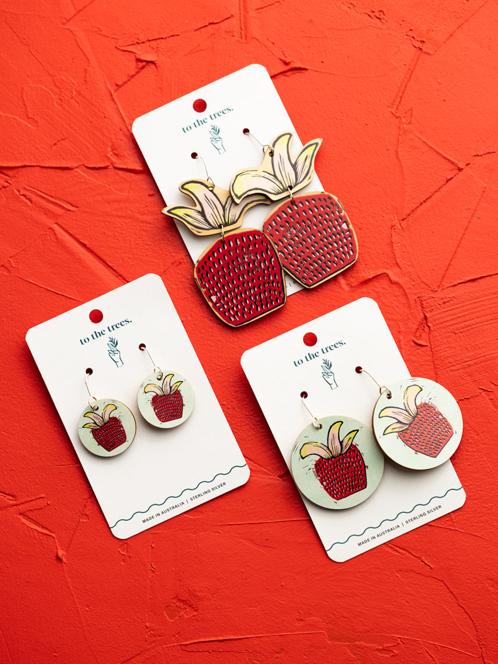Atherton Raspberry Earrings