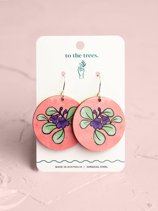 Round Leaf Mint Earrings