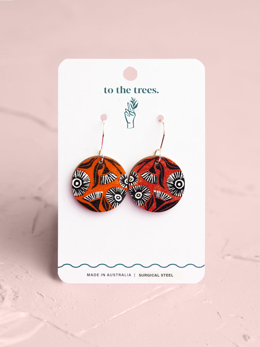 Eucalyptus Blossom Earrings - Orange