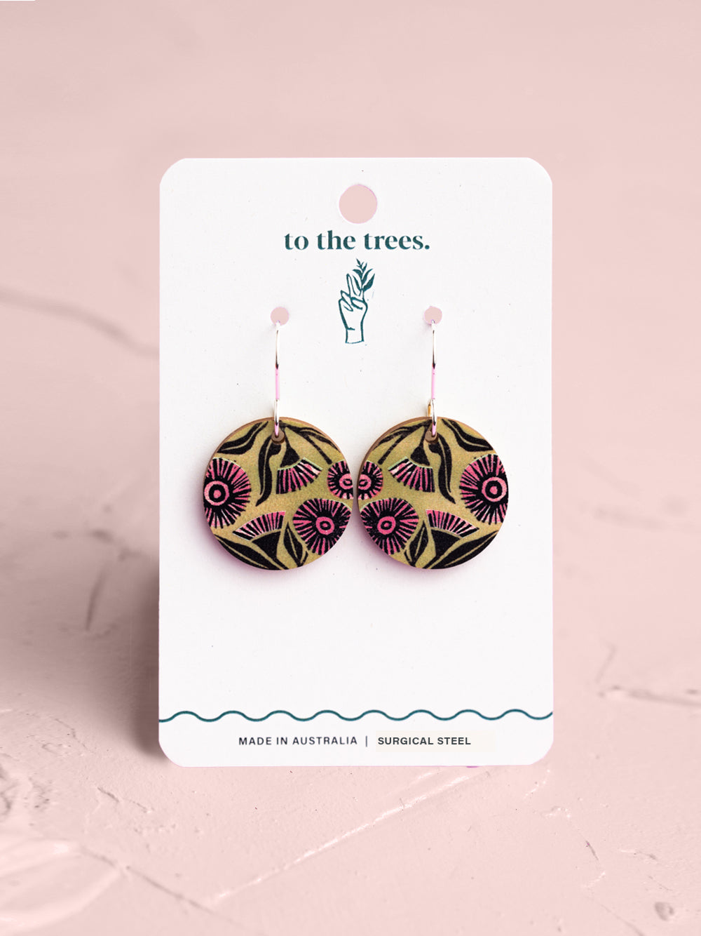Eucalyptus Blossom Earrings - Pink