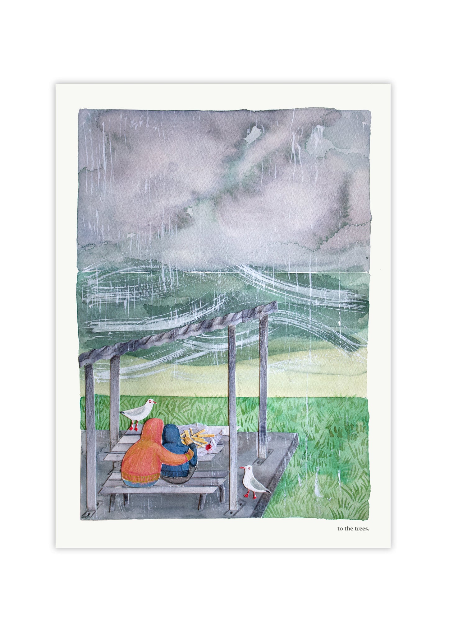 Cold Day Hot Chips Art Print | Australian Nostalgic Wall Art