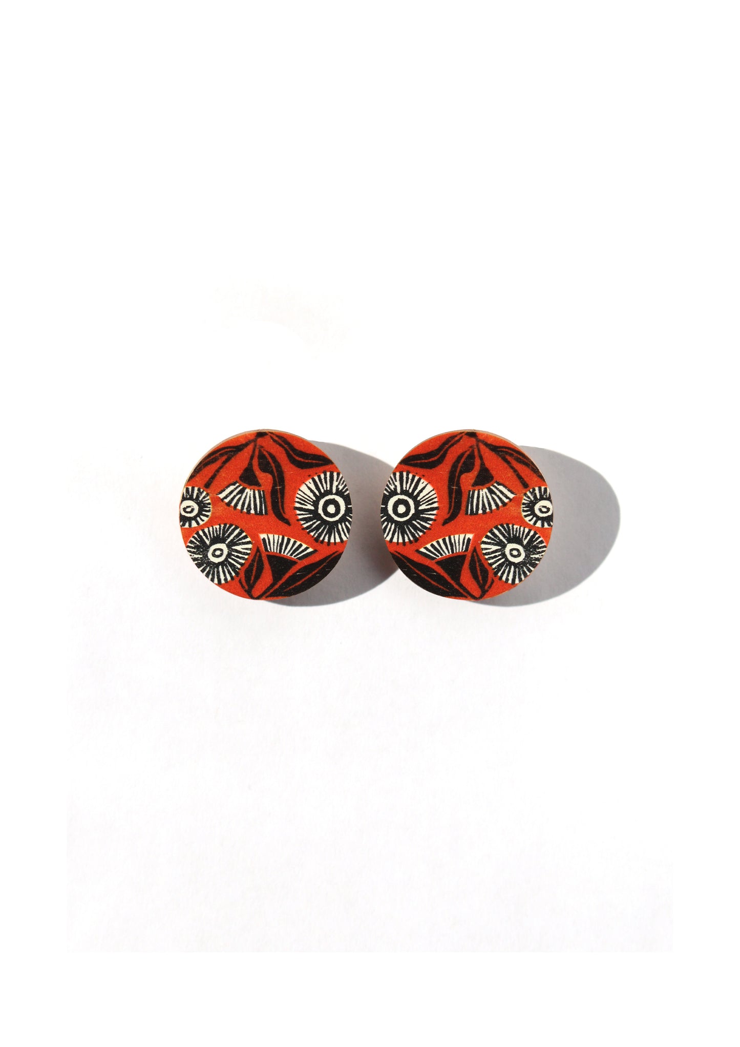 Eucalyptus Blossom Earrings - Orange