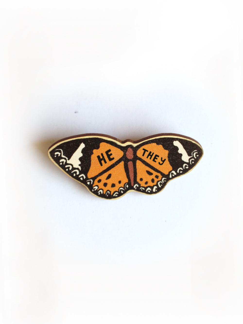 Common Lacewing Butterfly Pronoun Pin