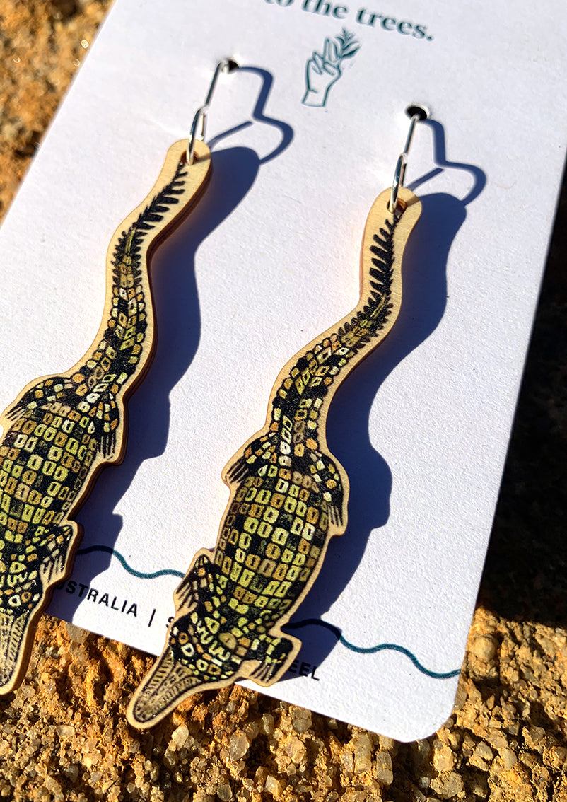 Saltwater Crocodile Earrings