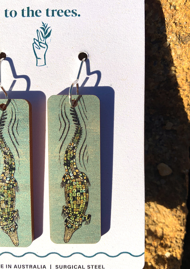 Saltwater Crocodile Earrings