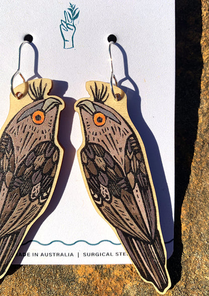 Tawny Frogmouth Earrings