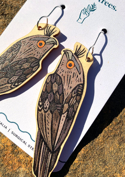Tawny Frogmouth Earrings
