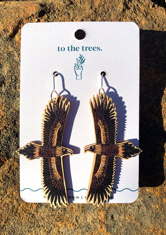 Wedge-tailed eagle earrings, Australian bird earrings