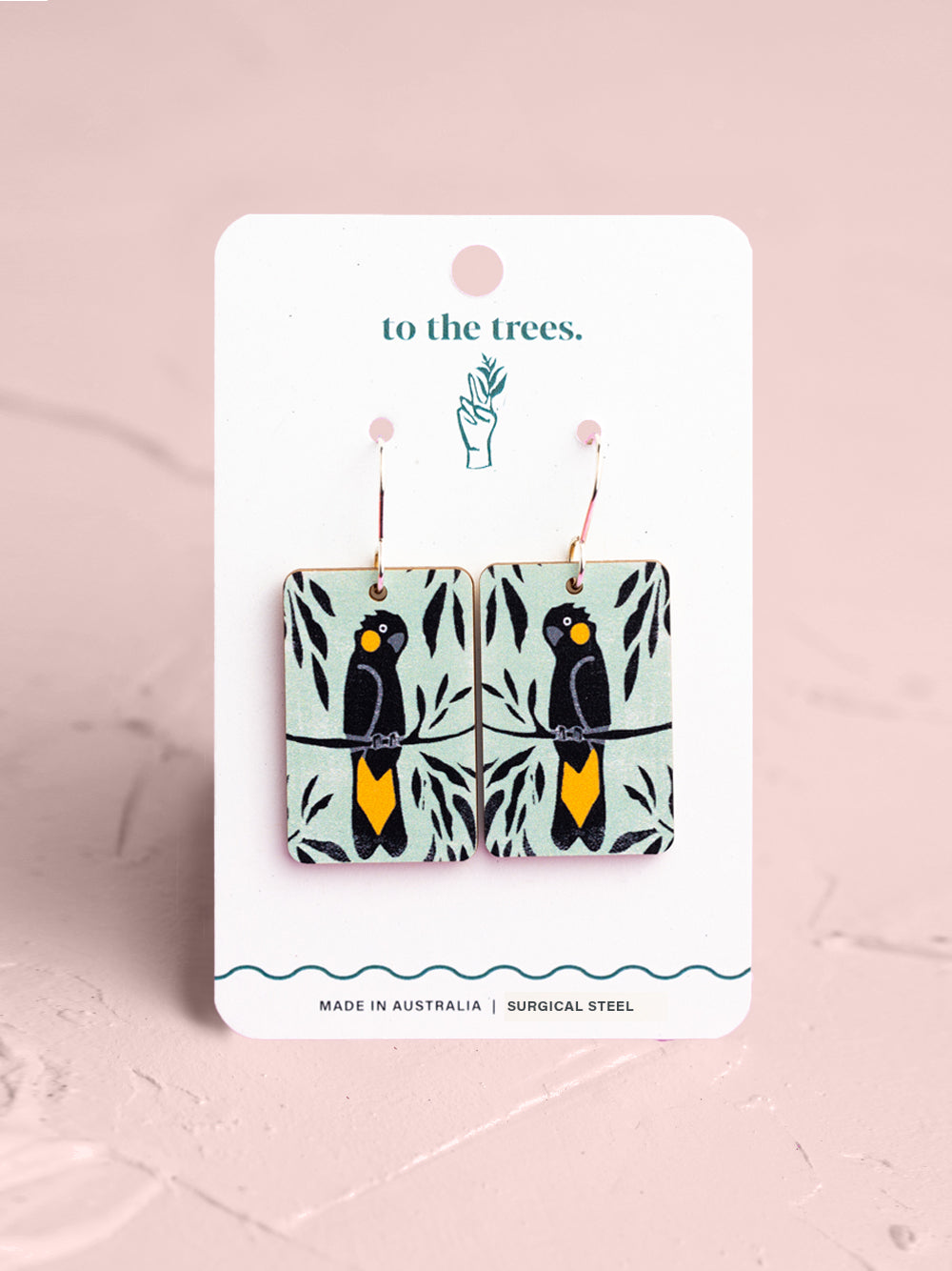Yellow-tailed Black Cockatoo Earrings