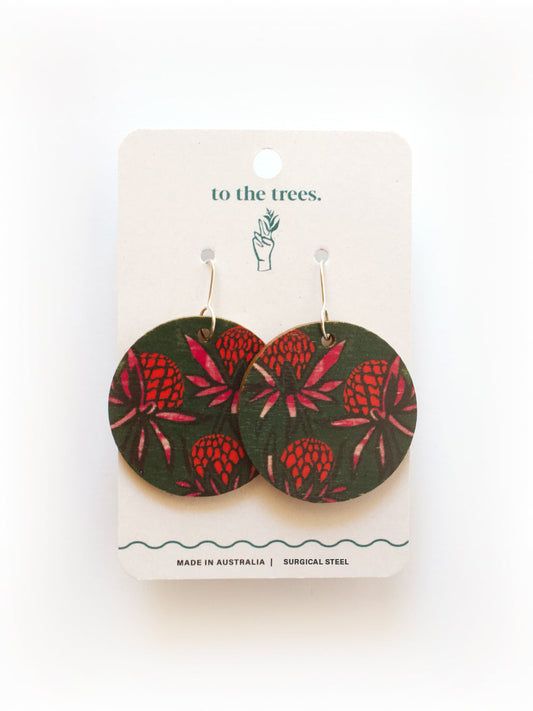 Red Waratah Earrings