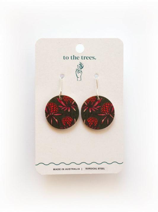 Red Waratah Earrings
