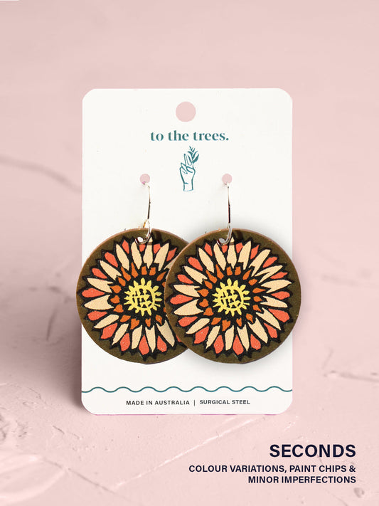 Strawflower Blossom Earrings (seconds)