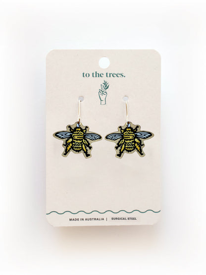 Teddy Bear Bee Earrings