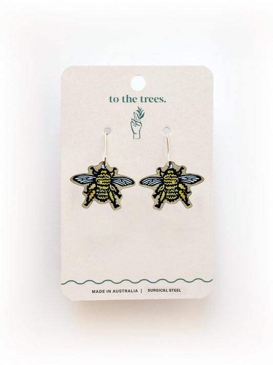 Teddy Bear Bee Earrings