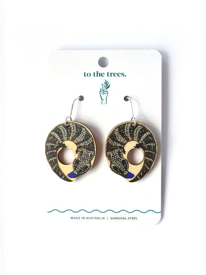 Blue Tongue Lizard Earrings