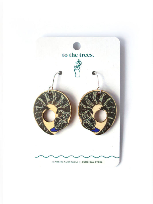 Blue Tongue Lizard Earrings