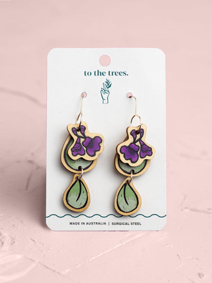 Round Leaf Mint Earrings