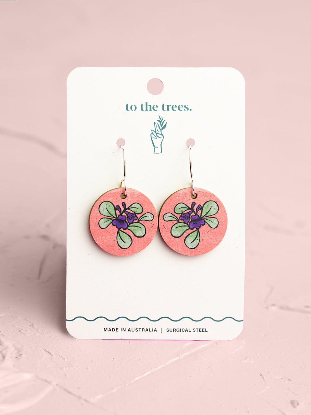 Round Leaf Mint Earrings