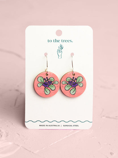Round Leaf Mint Earrings