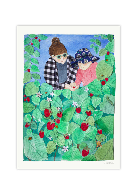 Berry Picking Art Print | Australian Nature Inspired Wall Art