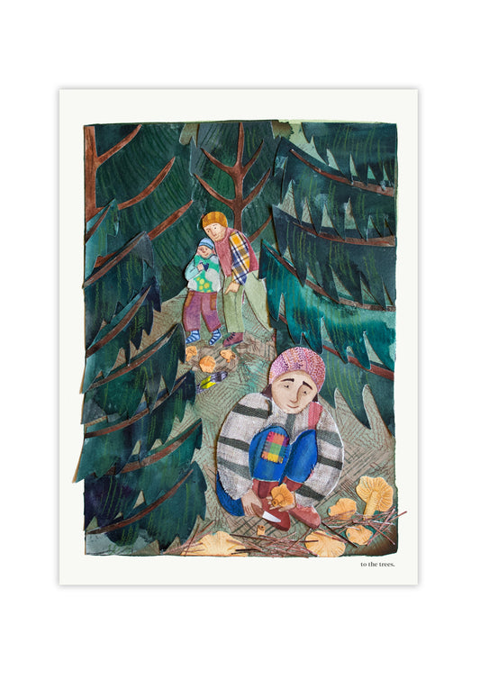 Mushroom Foraging Art Print | Forest Inspired Wall Art