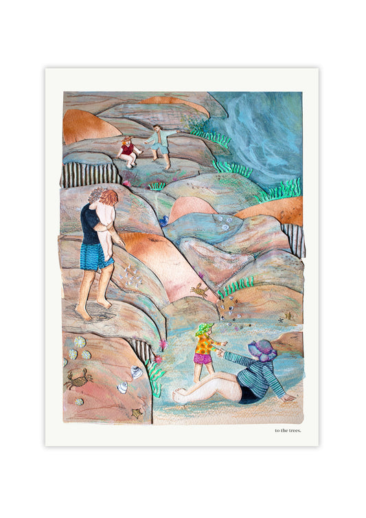Exploring Rockpools Art Print | Australian Coastal Wall Art