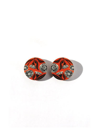 Eucalyptus Blossom Earrings - Orange