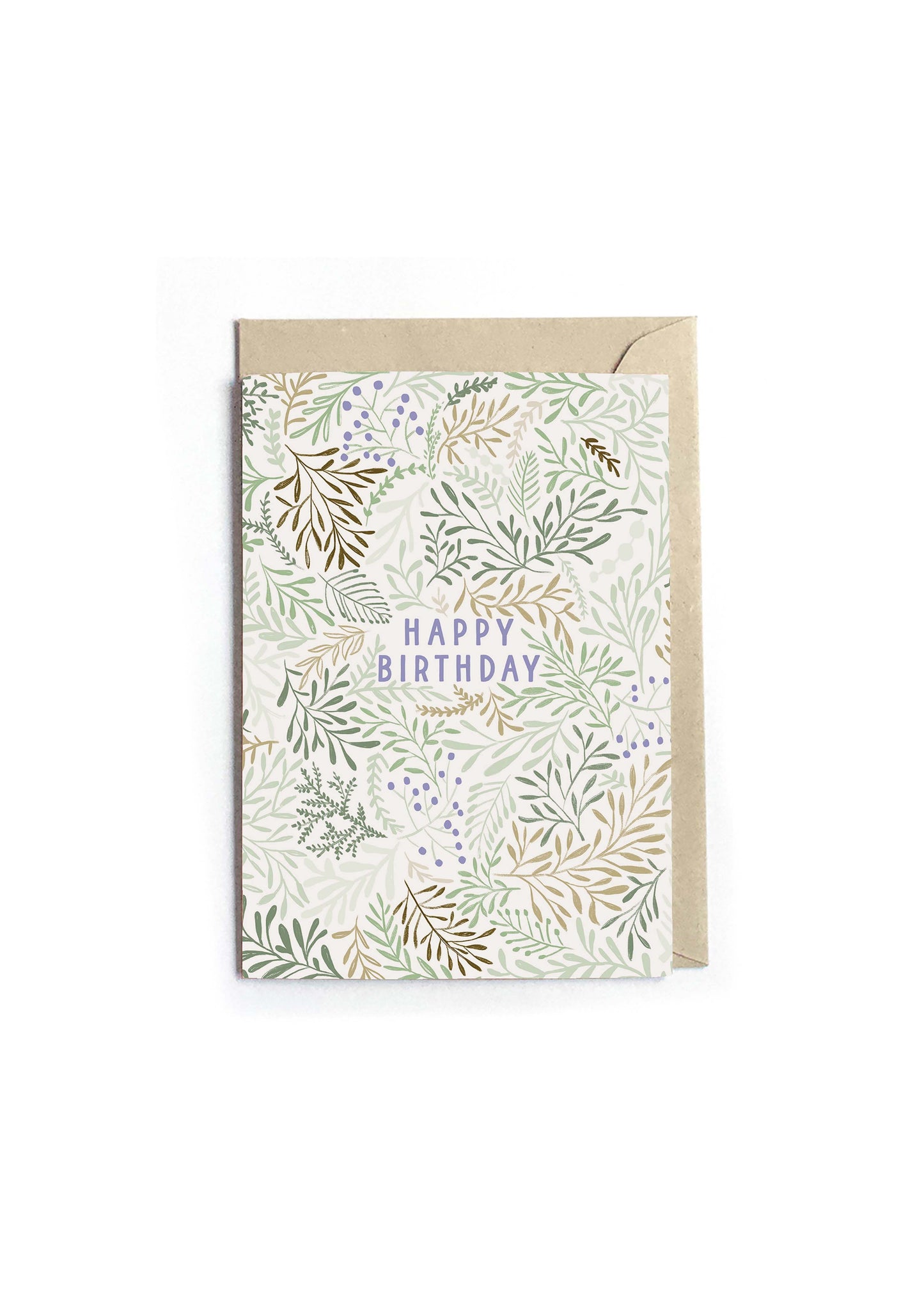 Greeting Card - Happy Birthday, Green Leaves