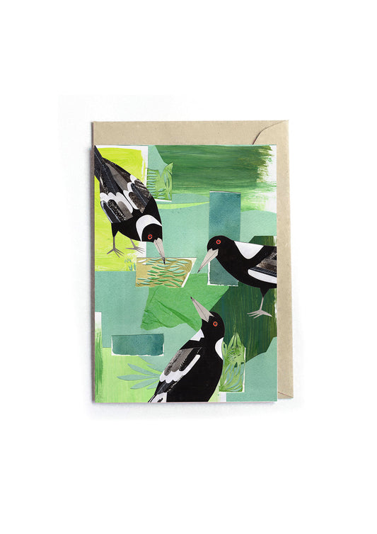 Curious Magpies Greeting Card